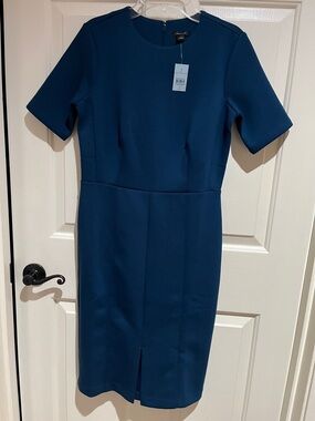 NWT Ann Taylor Teal Midi Sheath Dress